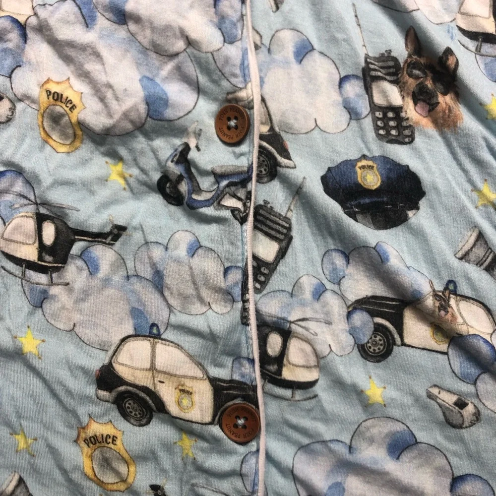 Posh Peanut Police Print Adult Pajamas - Picture 3 of 9
